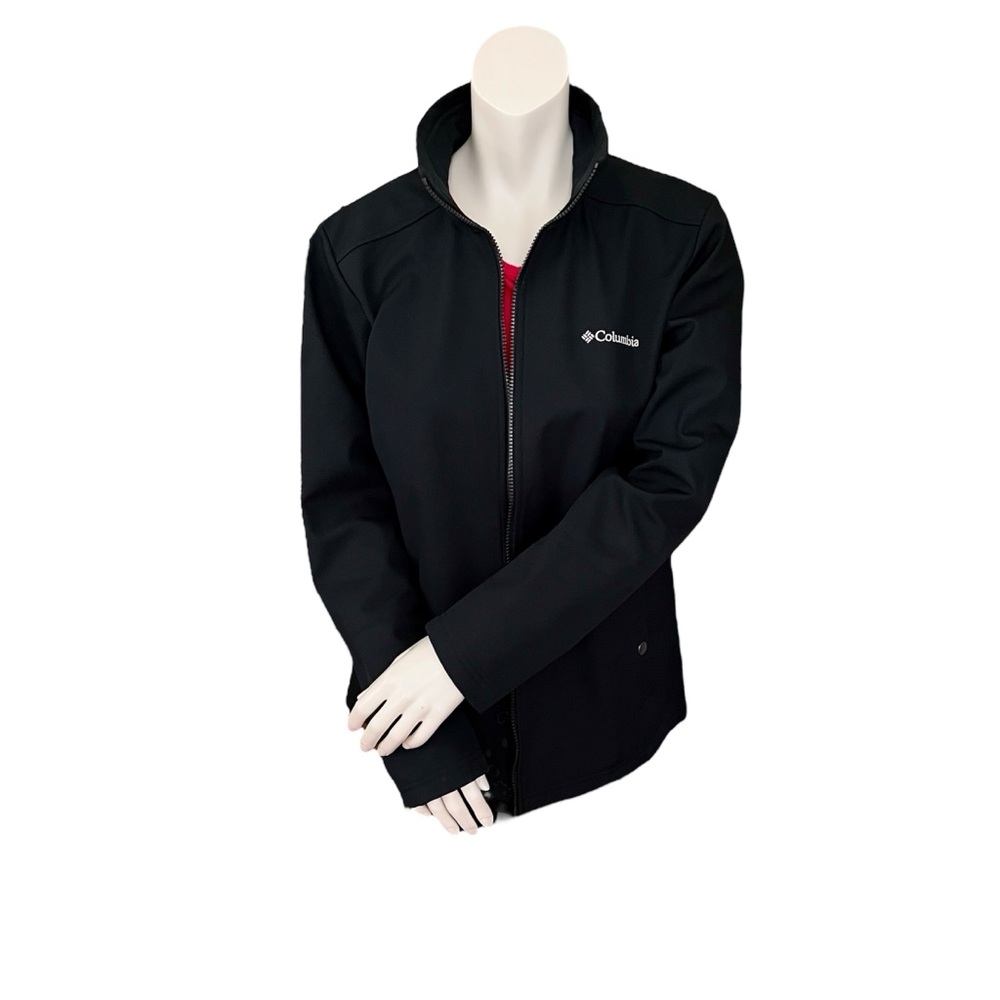 Columbia Light Warmth Softshell Black Jacket w/Full Zipper & Fleece Lining